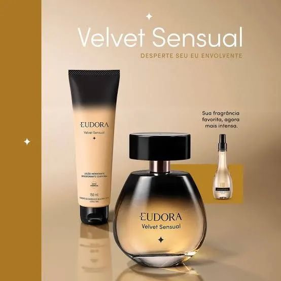 Combo Eudora Velvet Sensual Colônia 100ml + Loção Corporal 150ml