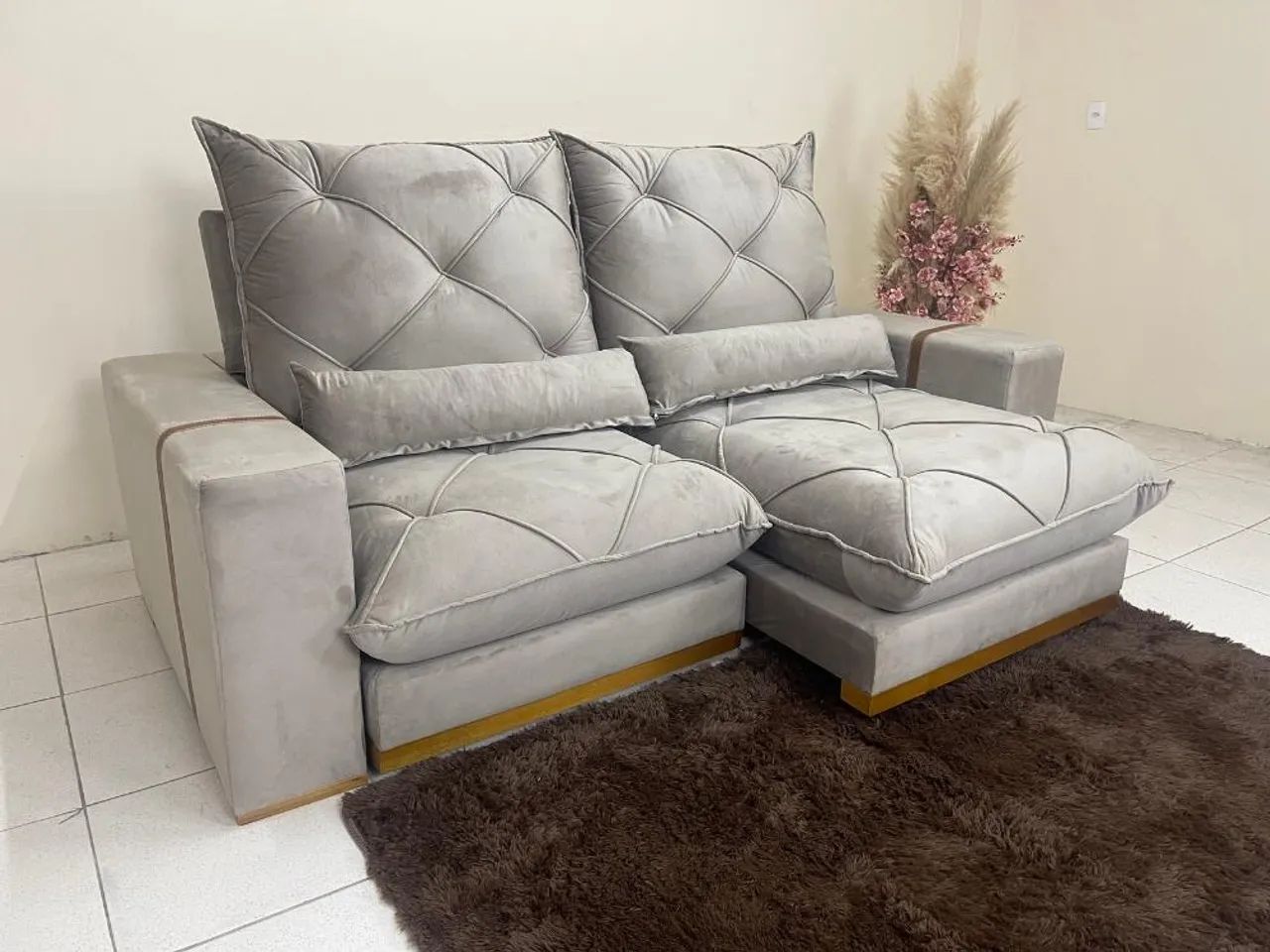 Sofá Retrátil e Reclinável Mônaco 2.30m - Capuccino l876 - Foto 2