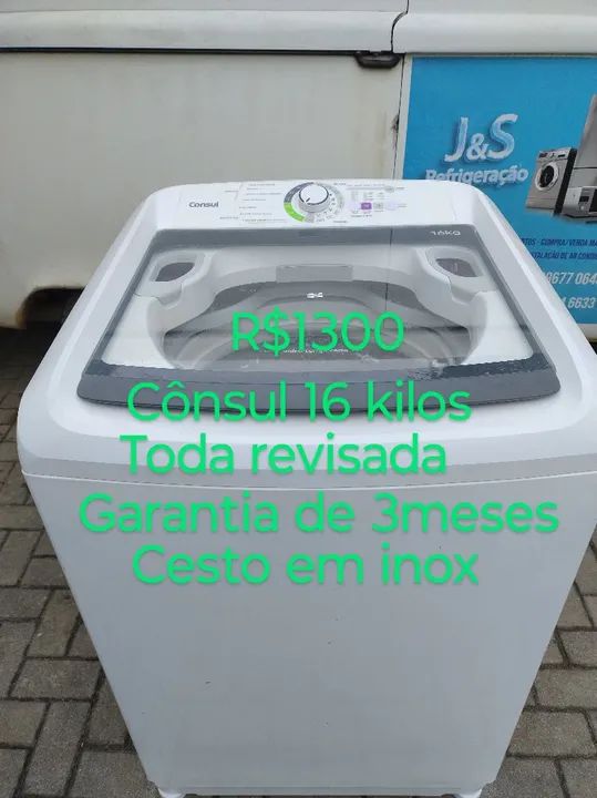 Máquina de lavar roupa Cônsul 16 kilos, cesto em inox,R$1.300.Garantia de 3 meses.Itajai. - Foto 3