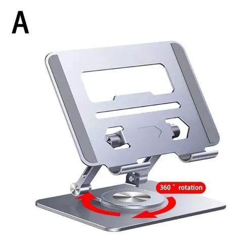 Suporte De Mesa Giratório 360° De Alumínio Para Tablet E iPad - Prata - Foto 3