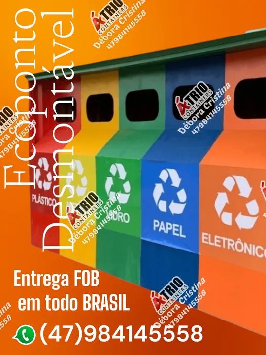 Container coleta seletiva em aço 100% galvanizado  - Foto 3