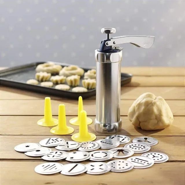Maquina Manual Para Modelar Biscoitos 20 moldes de Alumínio - Foto 4