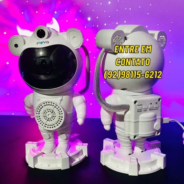 Projetor De Luz Estrela Galáxia Astronauta Com Controle E Rotação-Entregas 9h as 22h - Foto 3