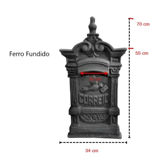 Caixa de correio em ferro fundido relíquia  - Foto 2