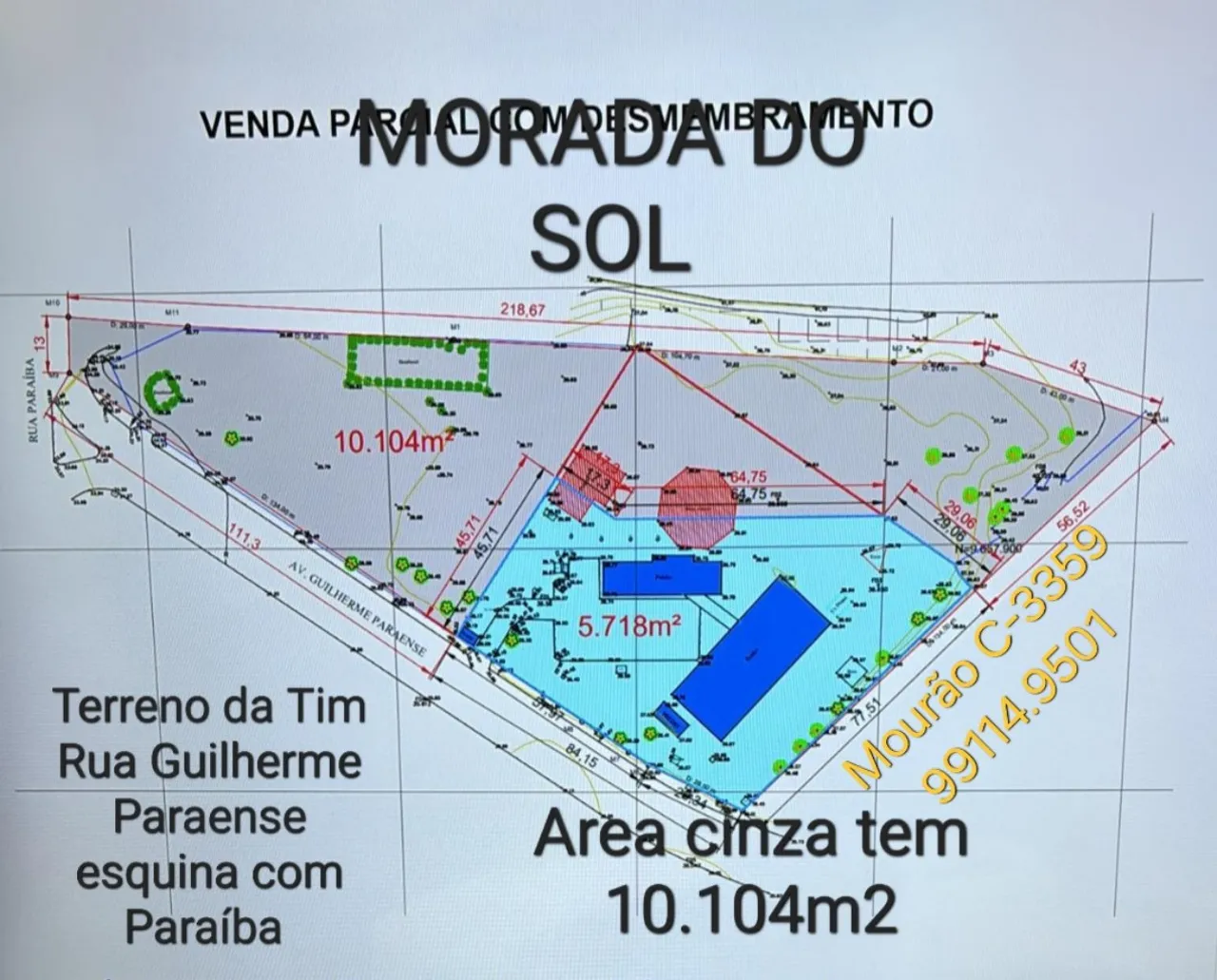 Vendo Excelente terreno em Adrianópolis com 10.104m2. Plano e Documentado. Rua Guilherme P