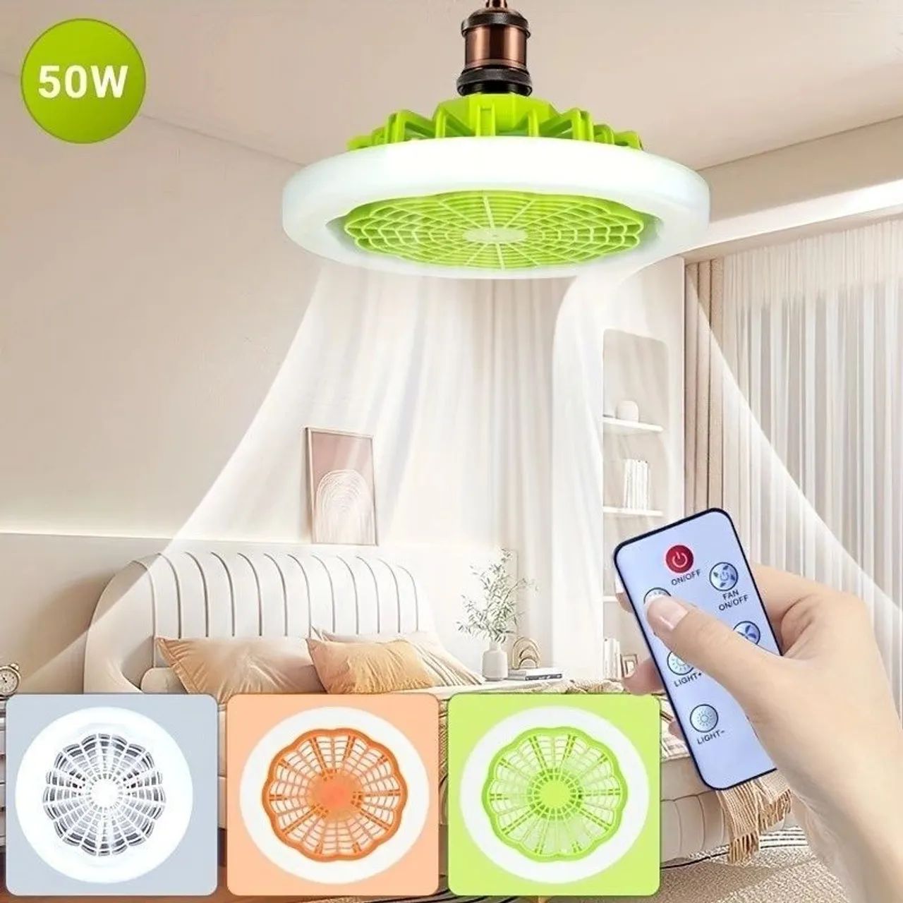Ventilador de Teto com Lâmpada LED - Iluminação e Ventilação em um Só! - Foto 2