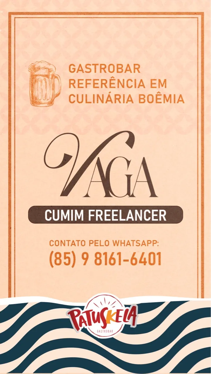 Vaga para cumim freelancer