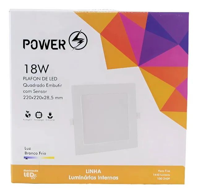 Painel led Embutir 22x22 18w (JK Eletrônicos Honestidade e qualidade)