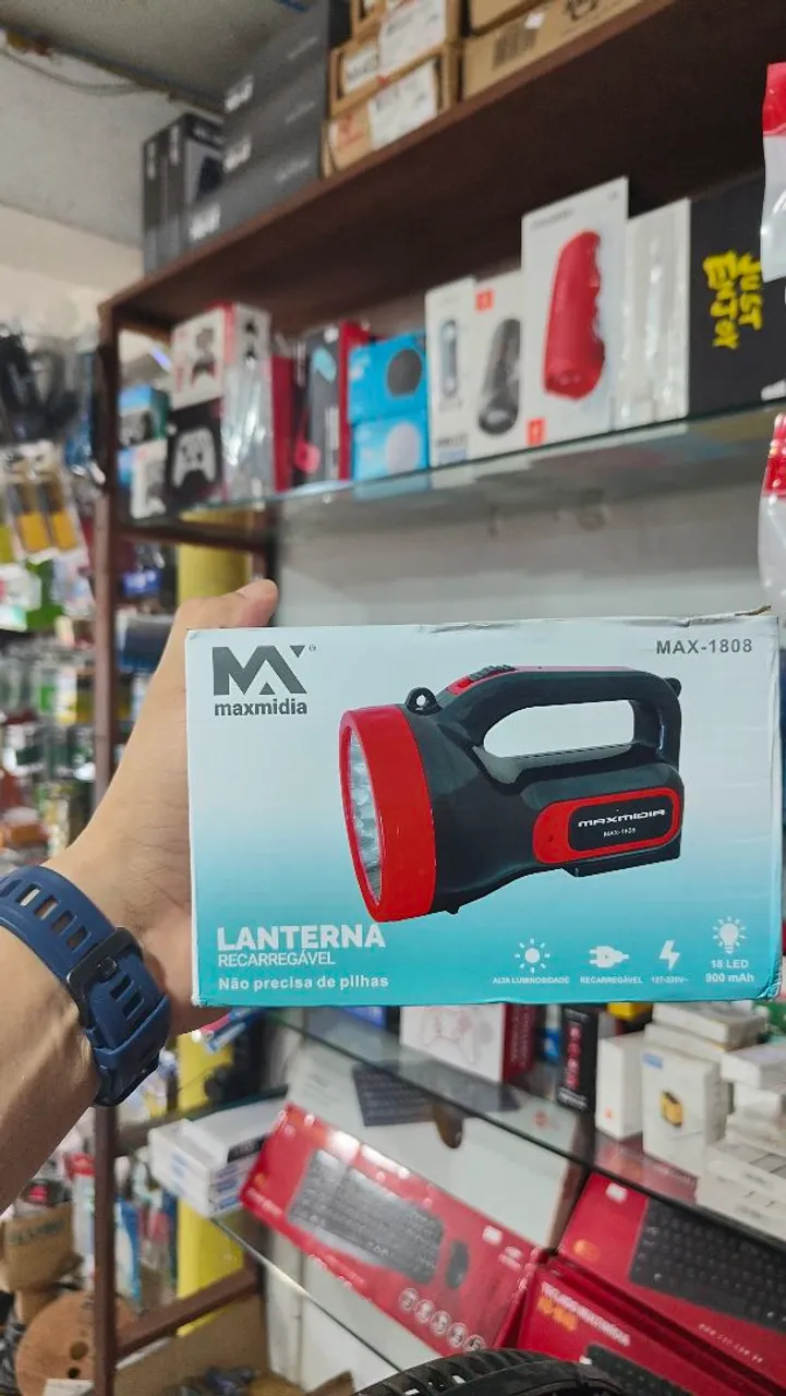 Lanterna Recarregável Maxmidia MAX-1808