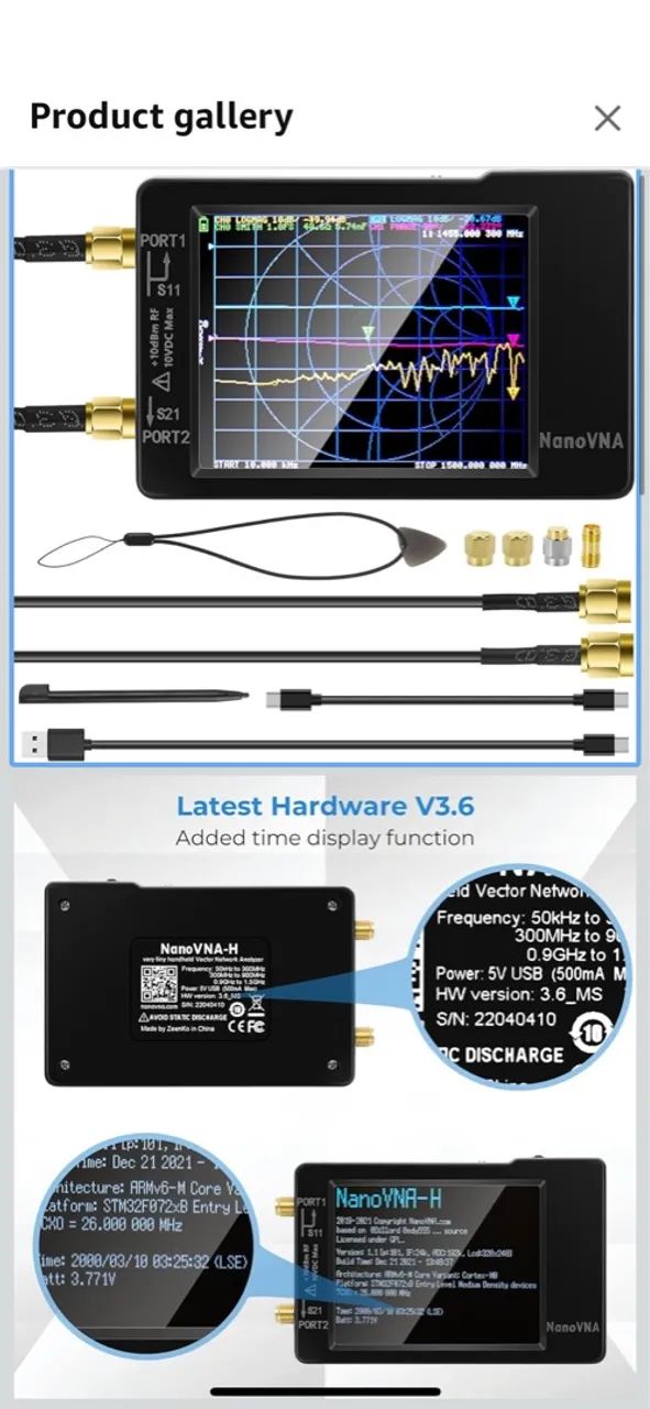 NanoVNA-H (Versão 3.6) RF spectrum