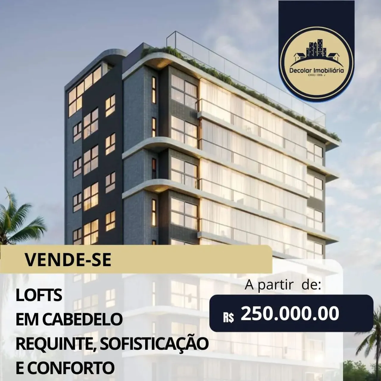 Vende-se Lofts em Cabedelo - 1 quarto, área de lazer completa