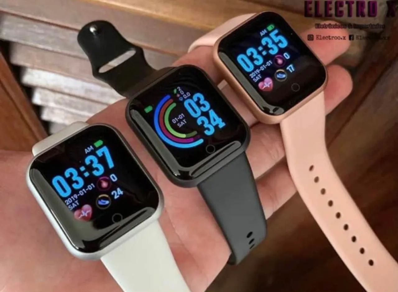 RELÓGIO SMARTWATCH D20 (ROSA, BRANCO, PRETO)