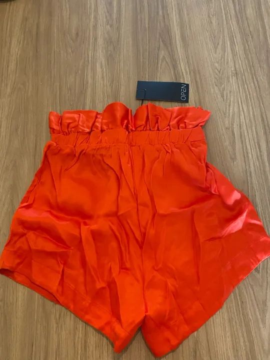 Short de cetim vermelho open -TAM P  - Foto 2