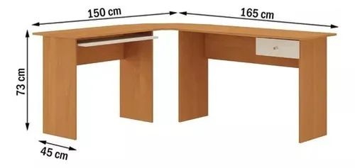 Mesa Escrivaninha Quarto E Escritório Em L Com 1 Gaveta - Foto 3