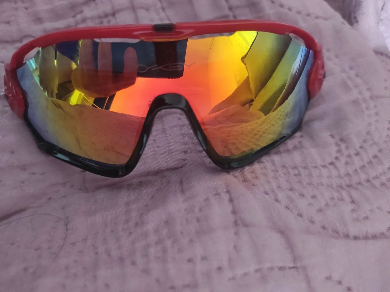 Oculos Oakley espelhado para corrida e pedal com proteção polarizada UV - Foto 2