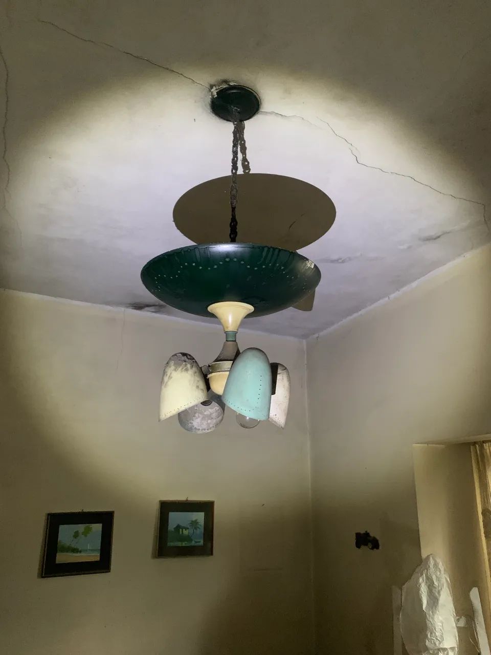 Luminária de teto antiga década de 50 - Foto 2