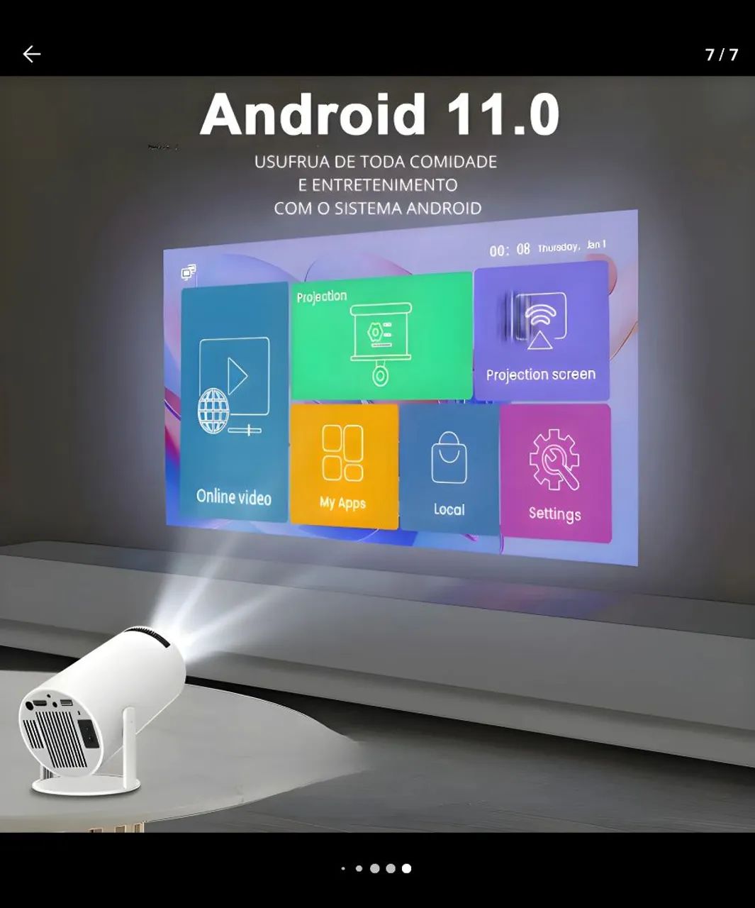 Projetor portátil HY300 até 150" Android