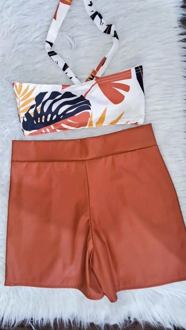 Conjunto shorts e top  courino Mikaela M  - Foto 4