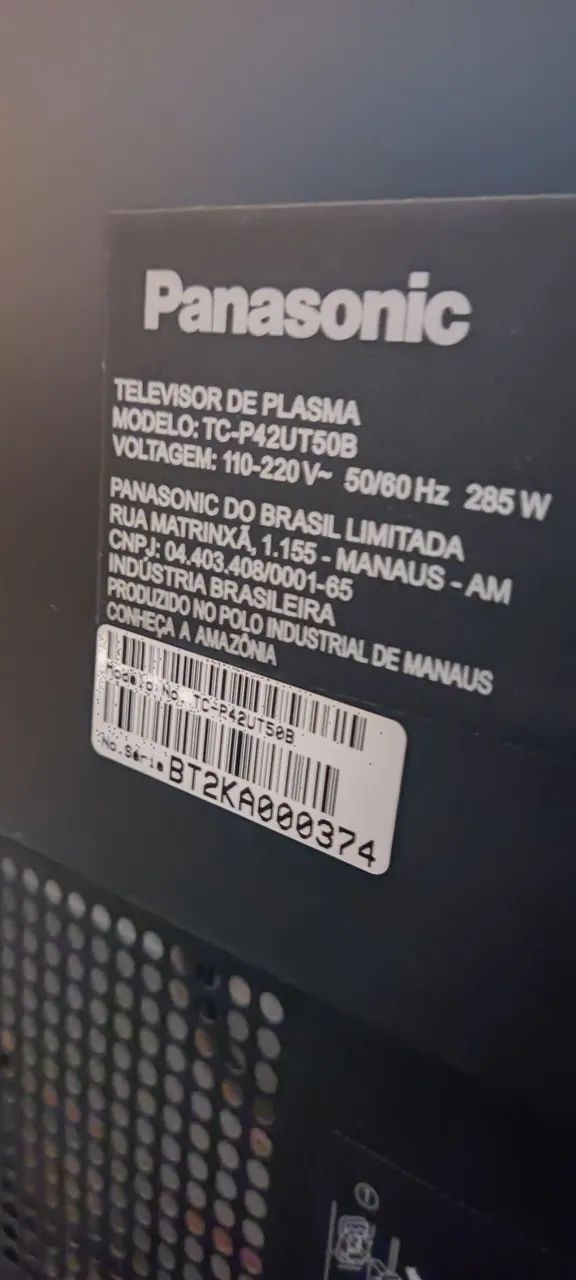 TV Plasma Panasonic 42UT50B Full HD com defeito  - Foto 2