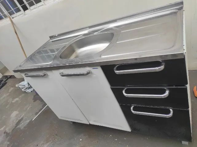 Balcão aço com pia inox 1,20m - Foto 3