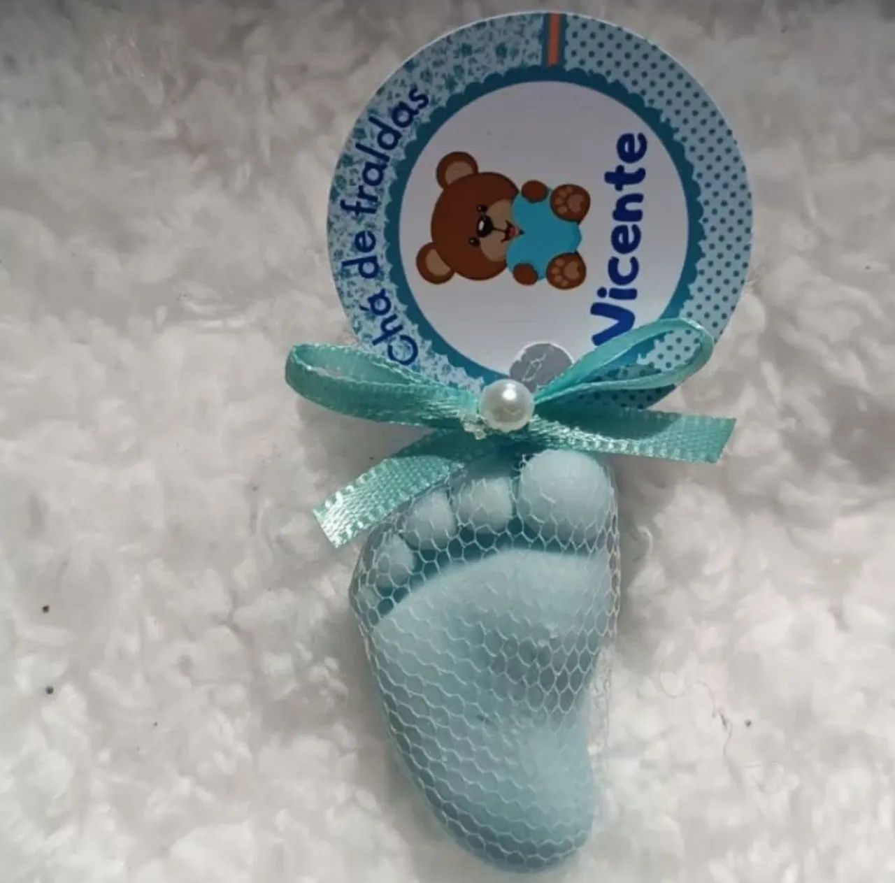 Lembrancinha Chá de Bebê - Pé de Bebê com cheirinho