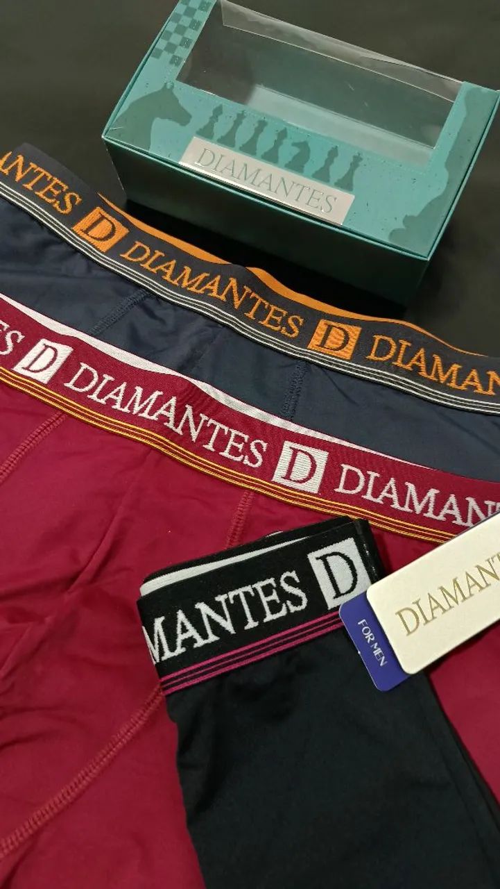 Cuecas diamantes adulto kit com 3 - Foto 3