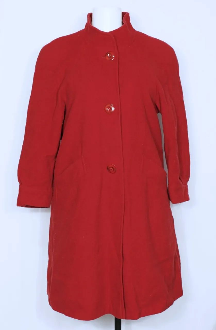 Casaco sobretudo feminino 7/8 vermelho plus size gestante vintage
