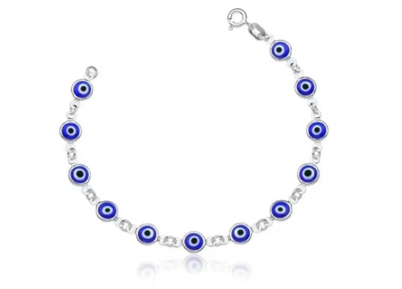 Pulseira olho grego prata 925