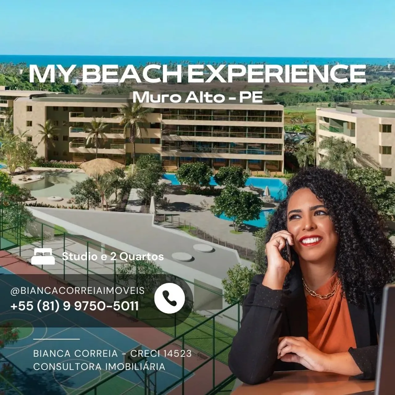 Apartamento à venda em Porto de Galinhas em Muro Alto | Flats studio frente piscina no My