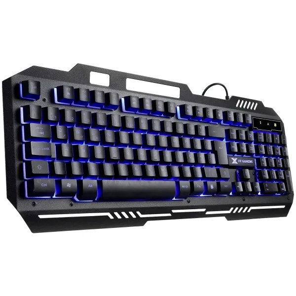 Teclado Gamer Shield Abnt2 Multimidia Led Azul 1.8 Metros Usb Topo Em Metal Sensacao Mecan