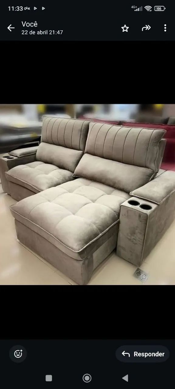 Sofá Retrátil reclinavel Molas ensacadas  + molas bonel conforto e Elegância  - Foto 3