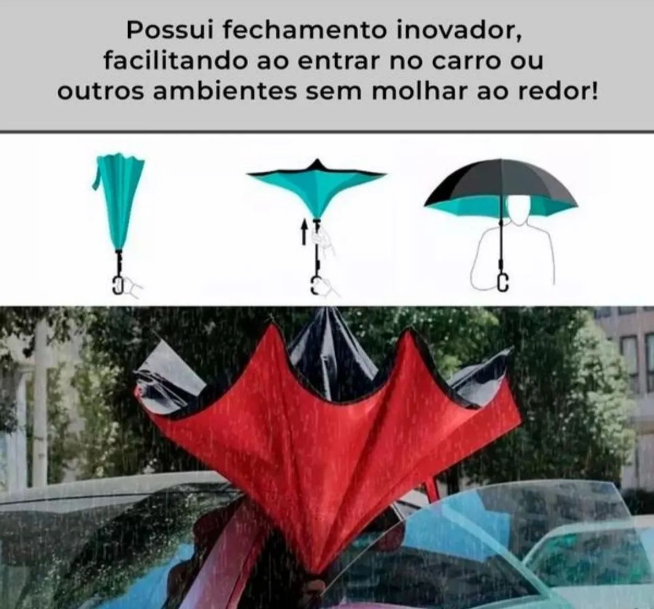 Guarda Chuva Invertido Reforçado  - Foto 2