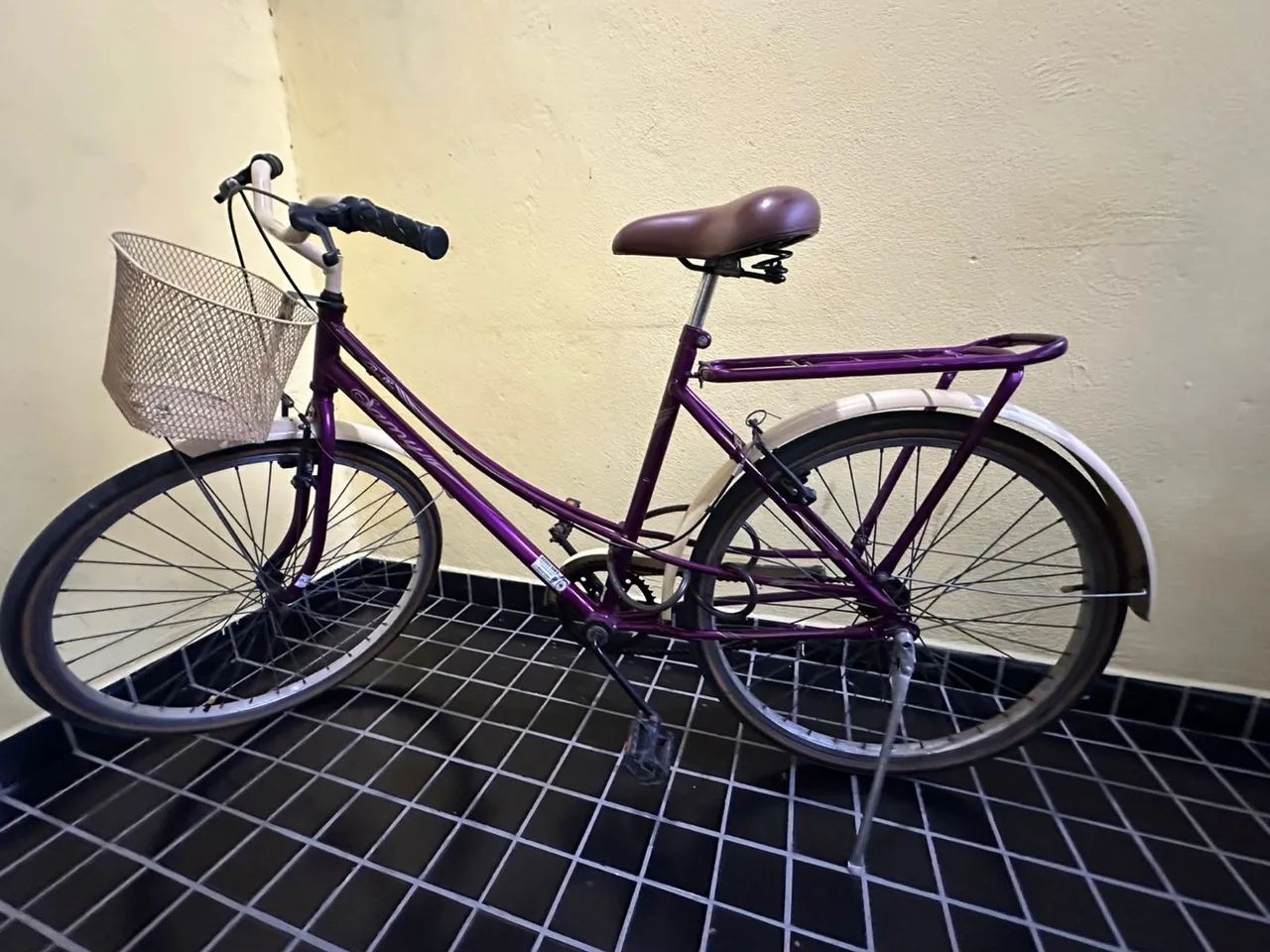 Bicicleta feminina com cesta