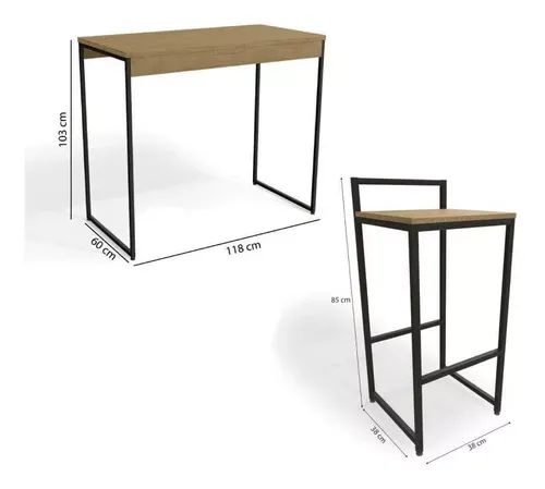 Mesa com bancos para cozinha americana - Foto 4
