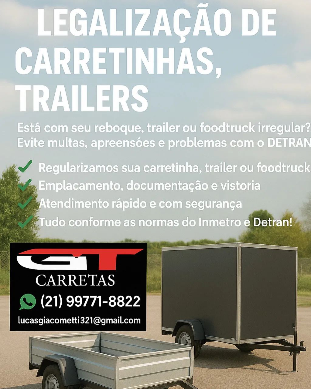 Nota fiscal e legalização de carretinha reboque 