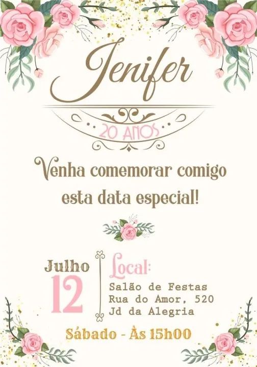 Convite digital aniversário, bodas e comemorações em geral - Foto 2