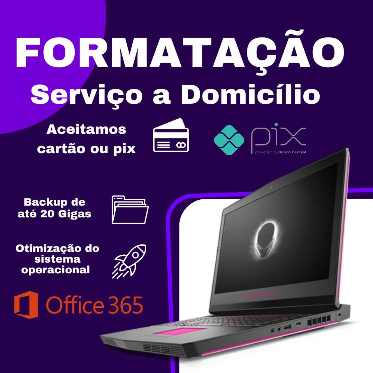 Formatação Pc ou Notebook Serviço a domicílio ou em local de trabalho 