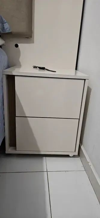 Cabeceira de Cama Com Leds e 2 Criados Mudos - Off White  - Foto 4