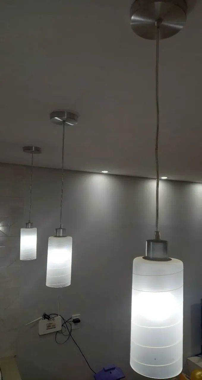Lustre pendente Cristal com lâmpada  - Foto 3