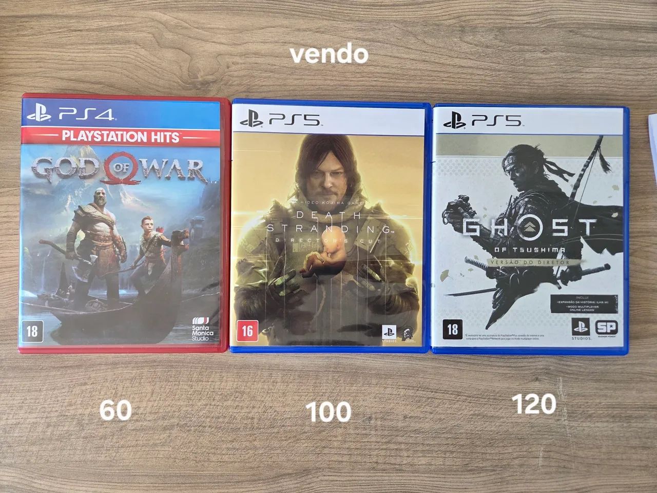 Jogos PS5 Ghost of Tsushima, God of War, Death Stranding 