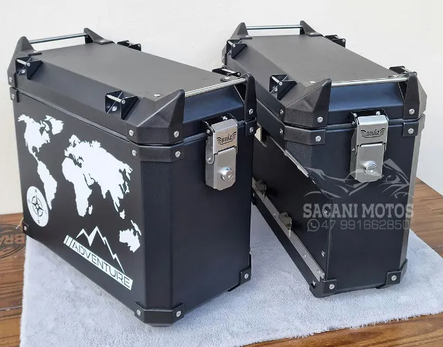 Bauletos Aluminio 35 40 Litros BMW Adventure 850 900 1200 1250 Preto