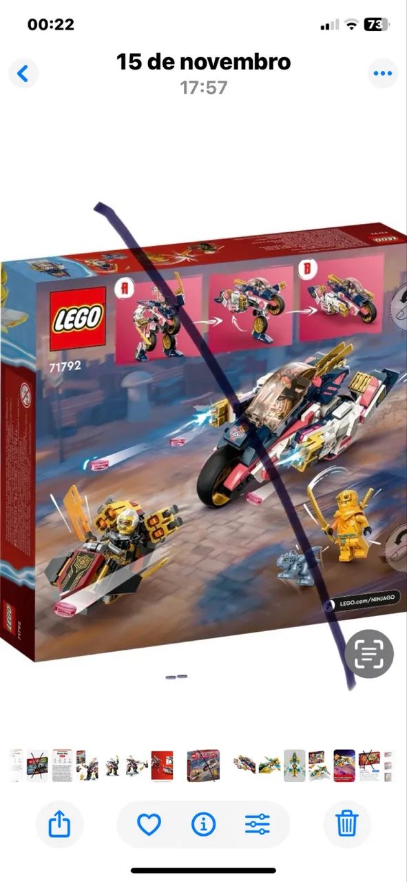 Lego Ninjago 71792 - Robô de Moto de Corrida Mutável de Sora