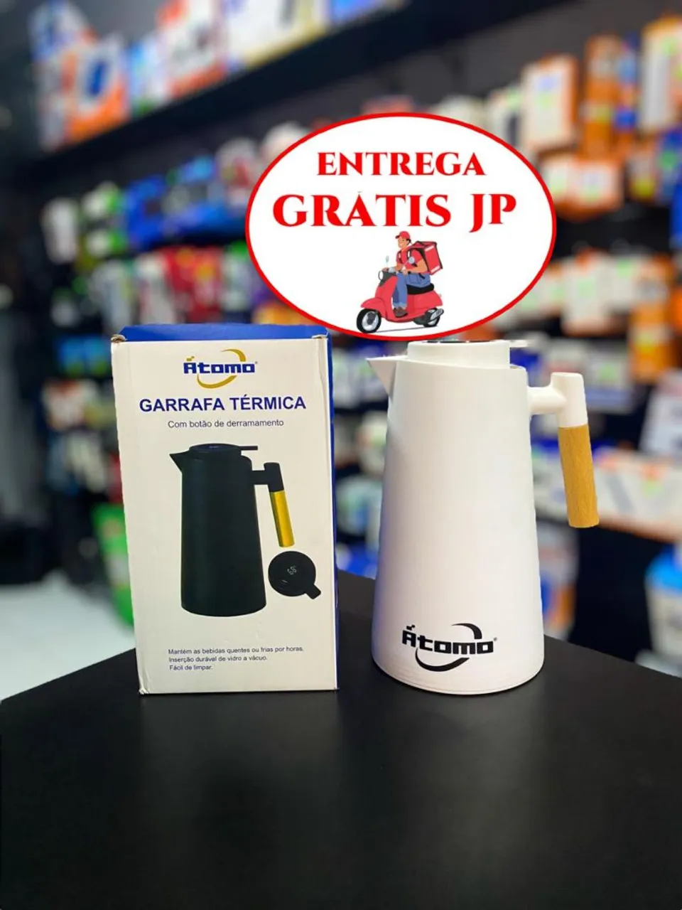 GARRAFA TÉRMICA 1L COM MEDIDOR DE TEMPERATURA