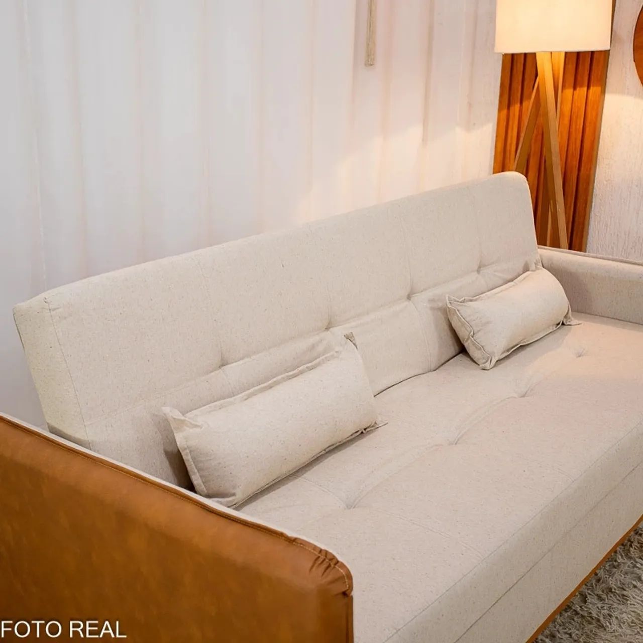 Sofá Cama Mirela Baú Linho Larg. 2.05m- Entrega Rápida - Foto 2