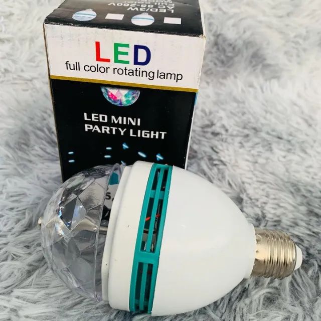 Globo de luz Led Colorida Giratório com adaptador de Tomada - Foto 2