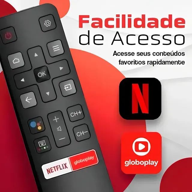 Controle Remoto TCL Smart Android Netflix Globoplay Compatível SEMP - Foto 2