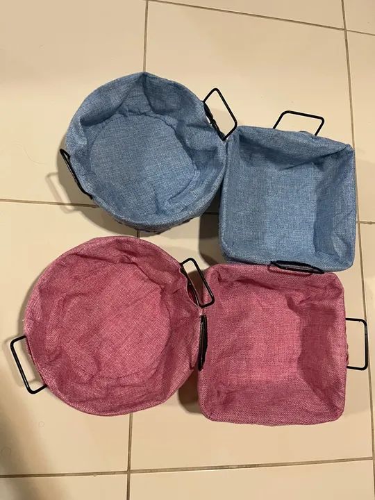 Cestas Decorativas em Metal com Tecido - Foto 5