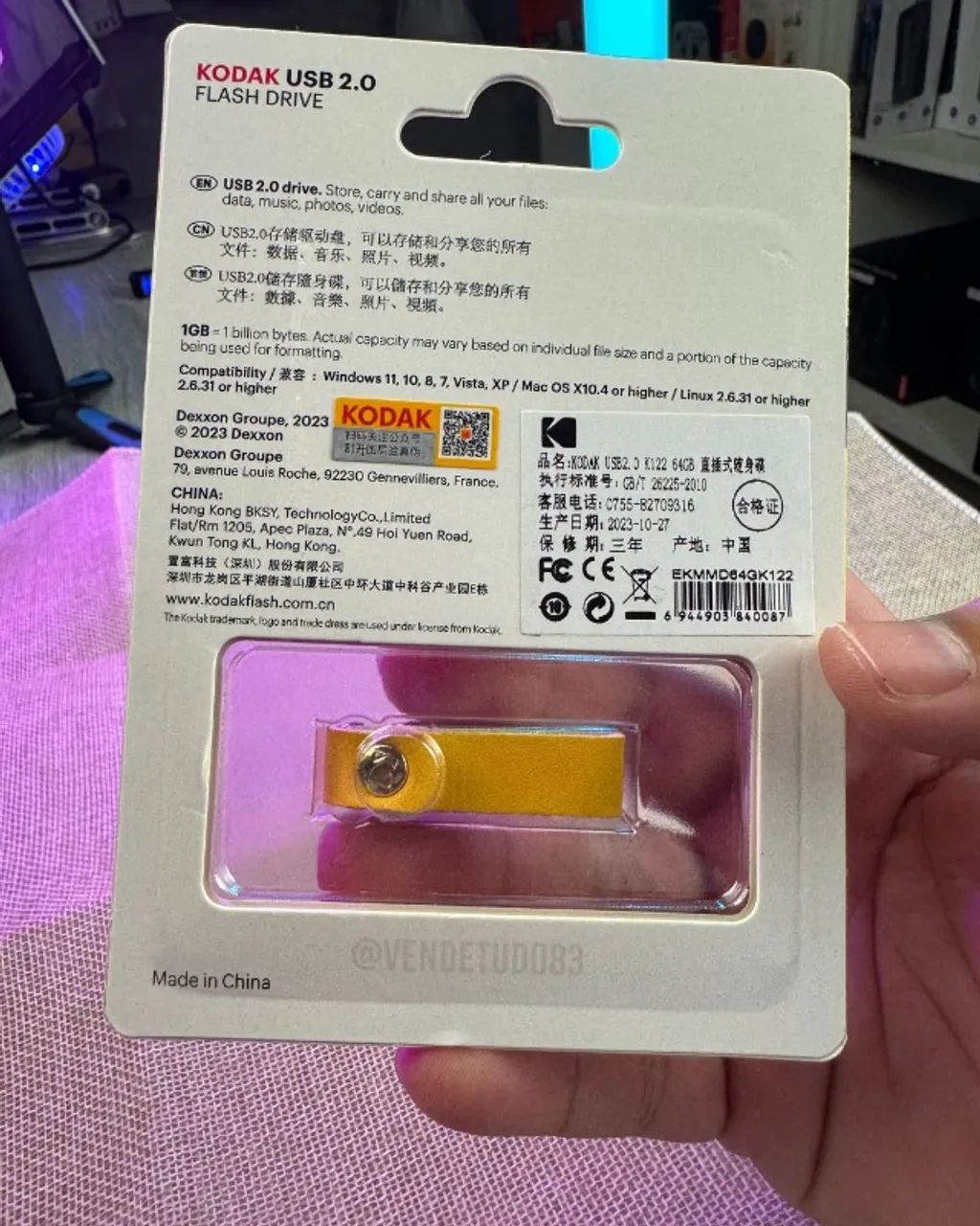 Pendrive Kodak K112 Super Mini 64GB, Metal, USB 2.0  - Foto 3