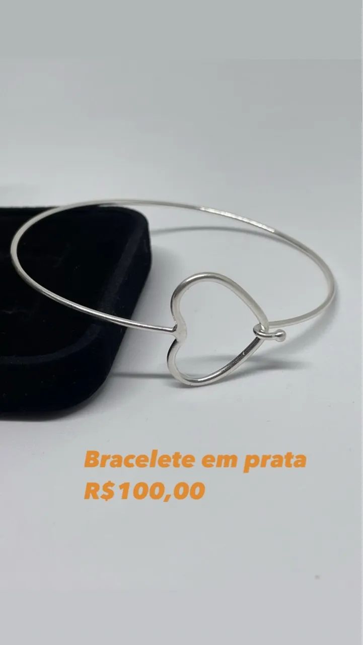 Bracelete em prata coração
