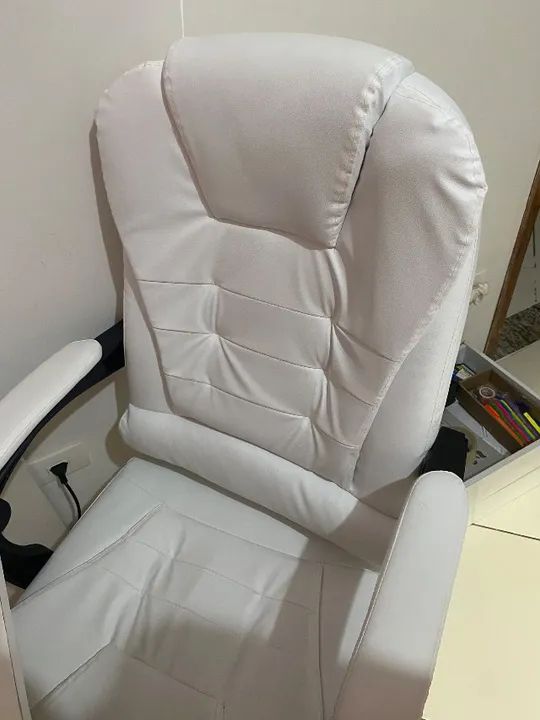 Cadeira De Escritório Presidente Reclinável Ergonômica - Branco - Foto 5
